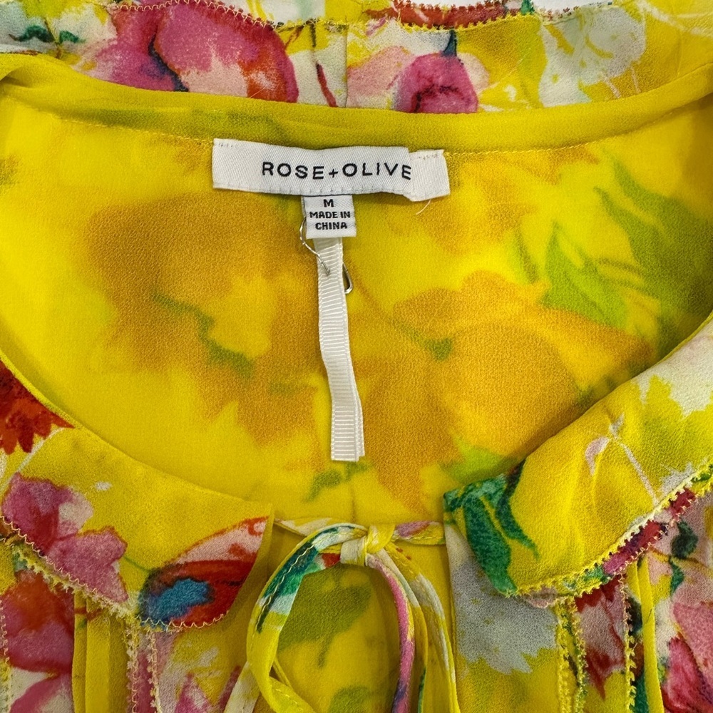 Rose & Olive Yellow Floral Blouse - Picture 4 of 7